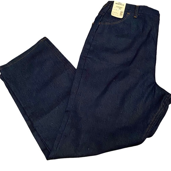 Lady Maverick Vintage Jeans NWT Size 20 Dark Wash Denim Made In USA Elastic - Picture 1 of 4